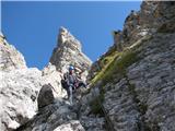 Via ferrata dei 50 Clap - Creton di Culzei  v začetnem delu kjer še ni prave ferrate